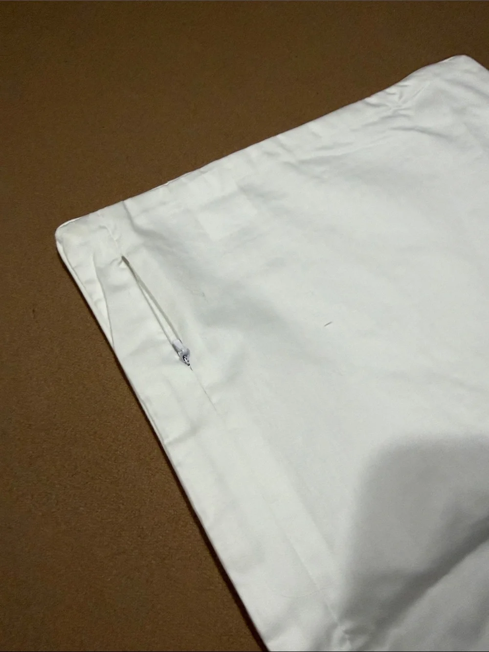 New White embroidered cotton decorative pillow case /zipper  12x20